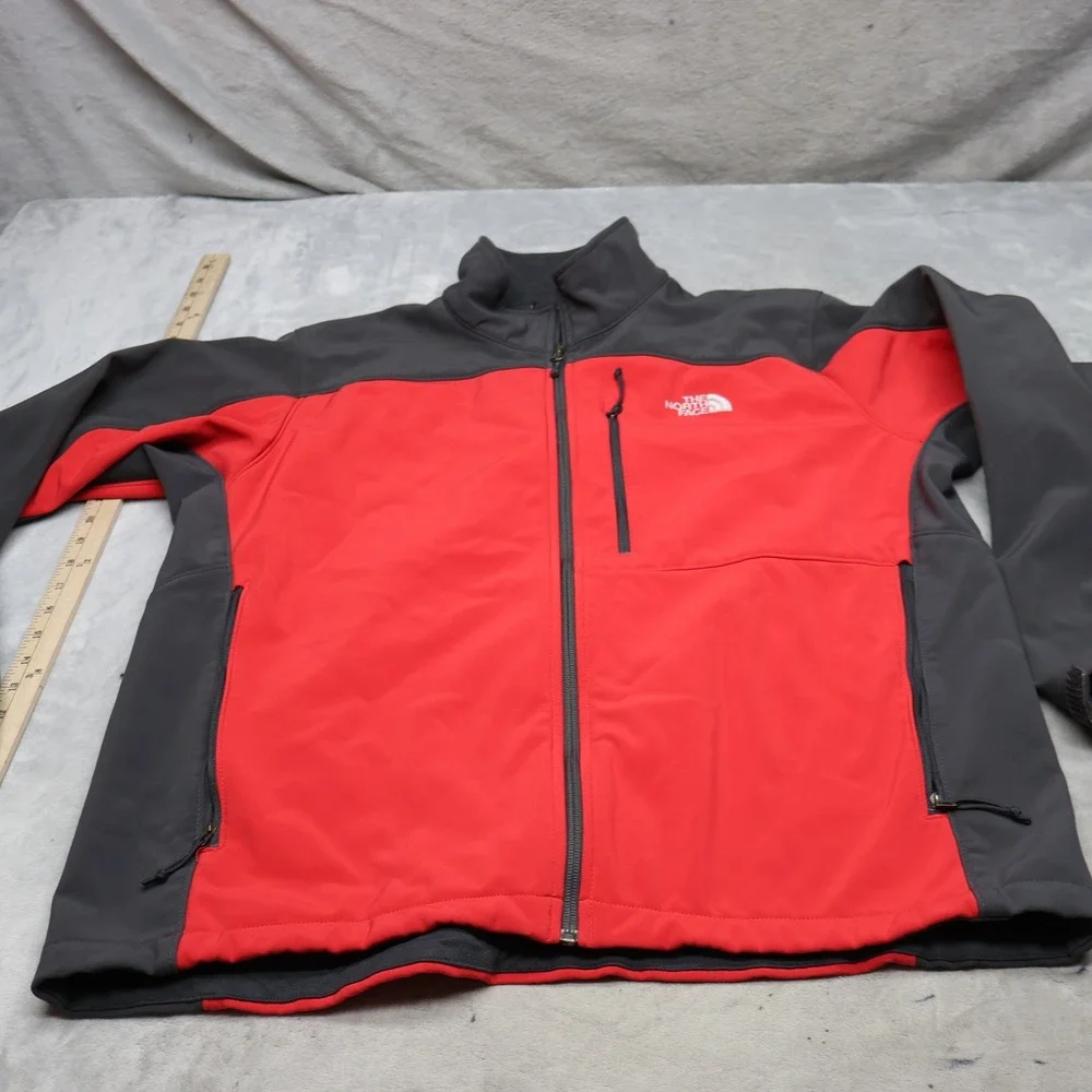 North Face Jacket Mens XL Red Apex Bionic Full Zip Softshell Wind Rain Outdoor